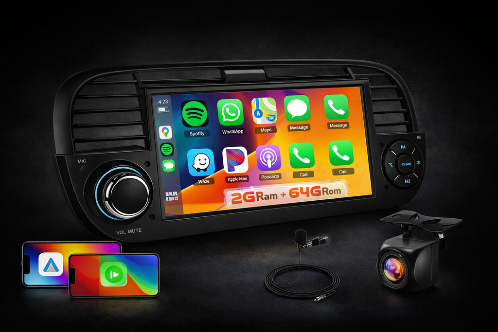 7" Android 13 Carplay Android Auto For Fiat 500 2007-2015