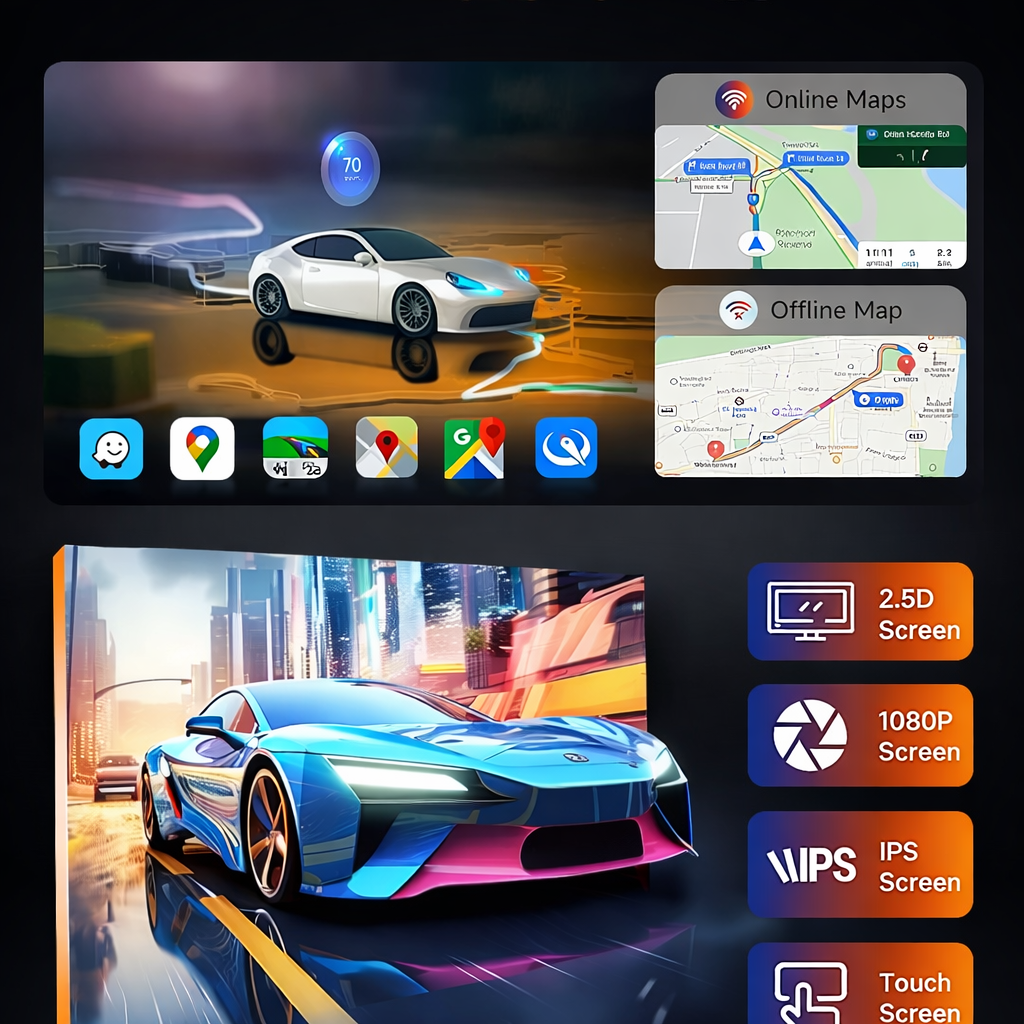 7" Android 13 Carplay Android Auto For Fiat 500 2007-2015