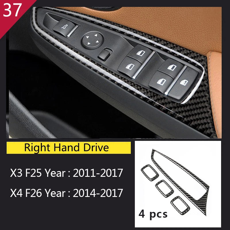 Carbon Fibre Interior Trim Sticker Set (Gearshift / AC / CD / Door Trim) – BMW X3 F25 / X4 F26