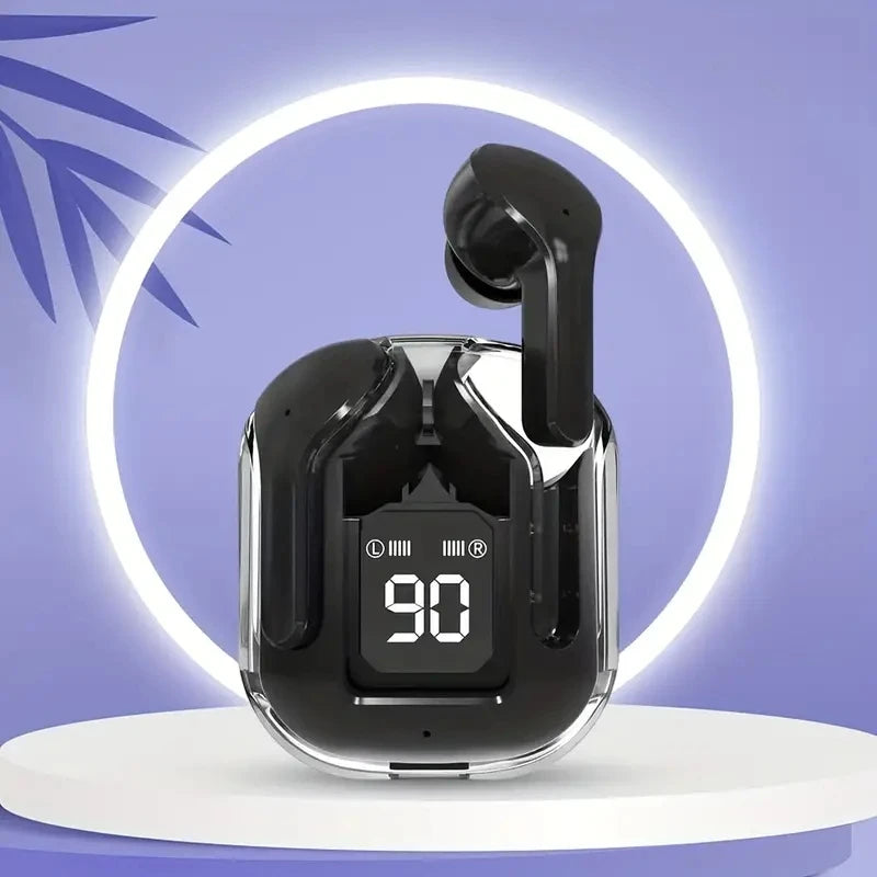 T2 Wireless Earphones Transparent LED Digital Display