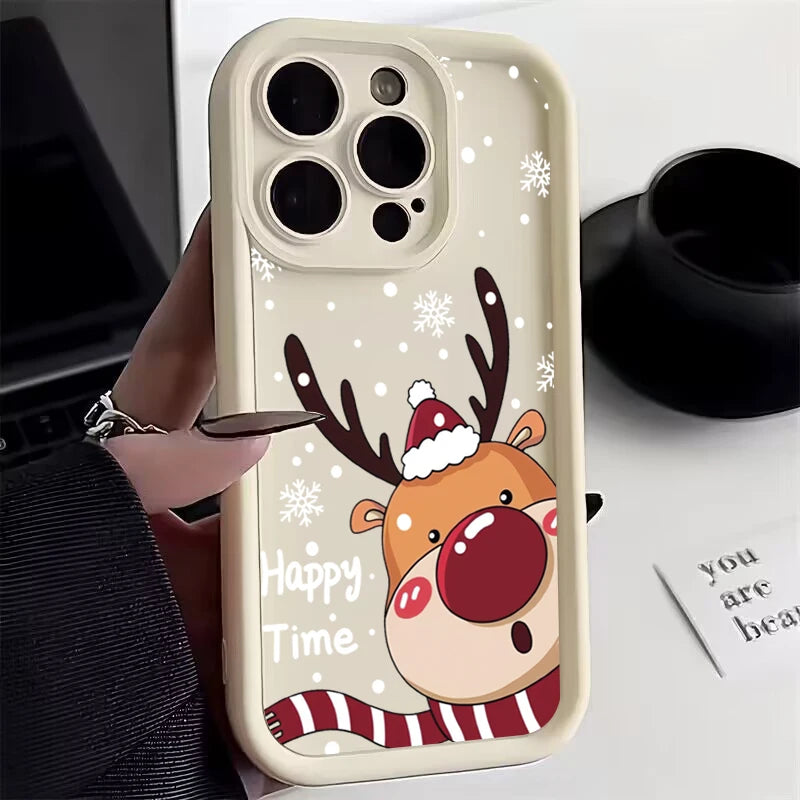 Christmas Deer Phone Case For iPhone 7-17 Soft Cover