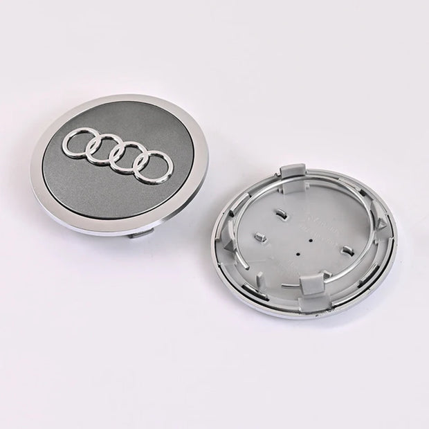 Audi Wheel Centre Caps (4pcs) – Multiple Sizes (60/61/68/69/77mm)