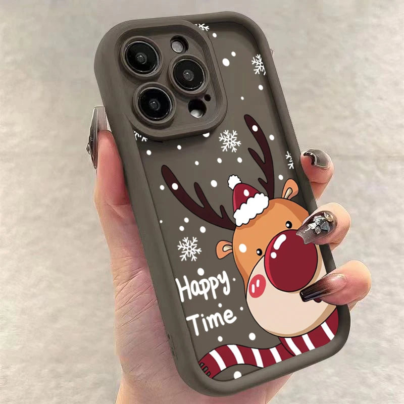 Christmas Deer Phone Case For iPhone 7-17 Soft Cover