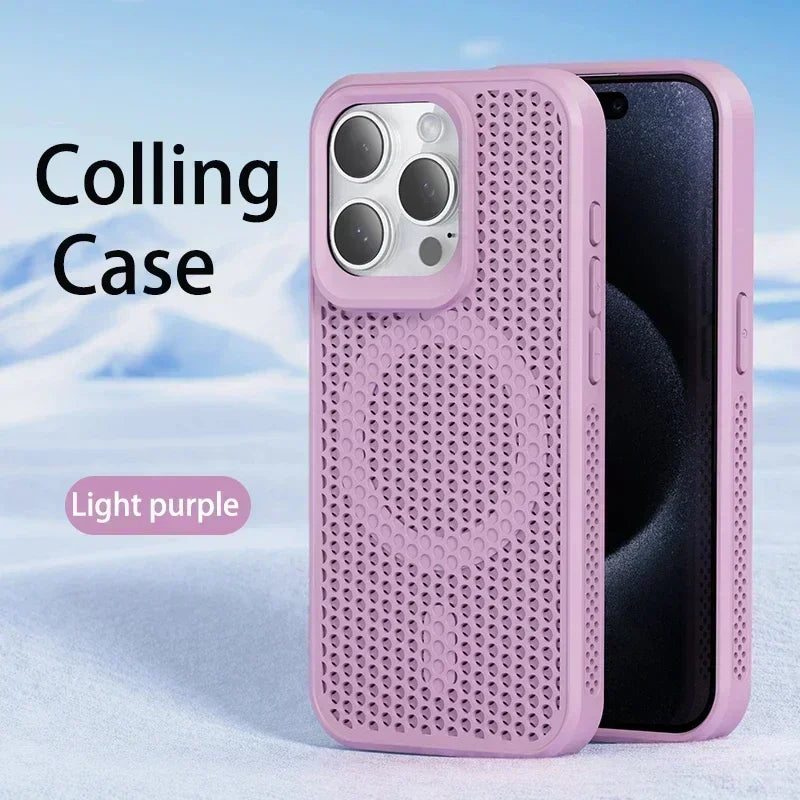 Cooling Phone Case For iPhone 11-17 Hard Back Magnetic For Magsafe