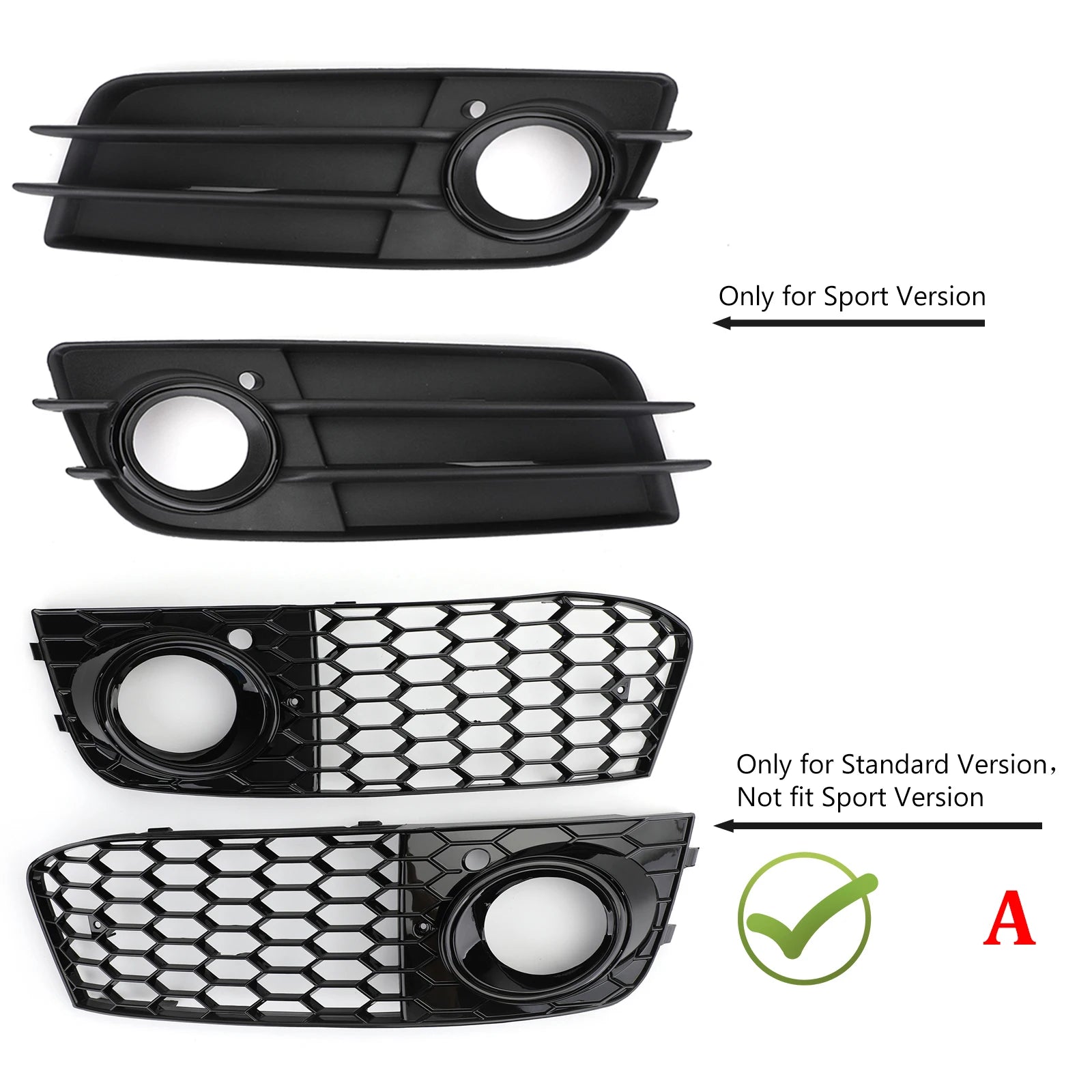 Audi A4 B8 Honeycomb Fog Light / Open Vent Grilles