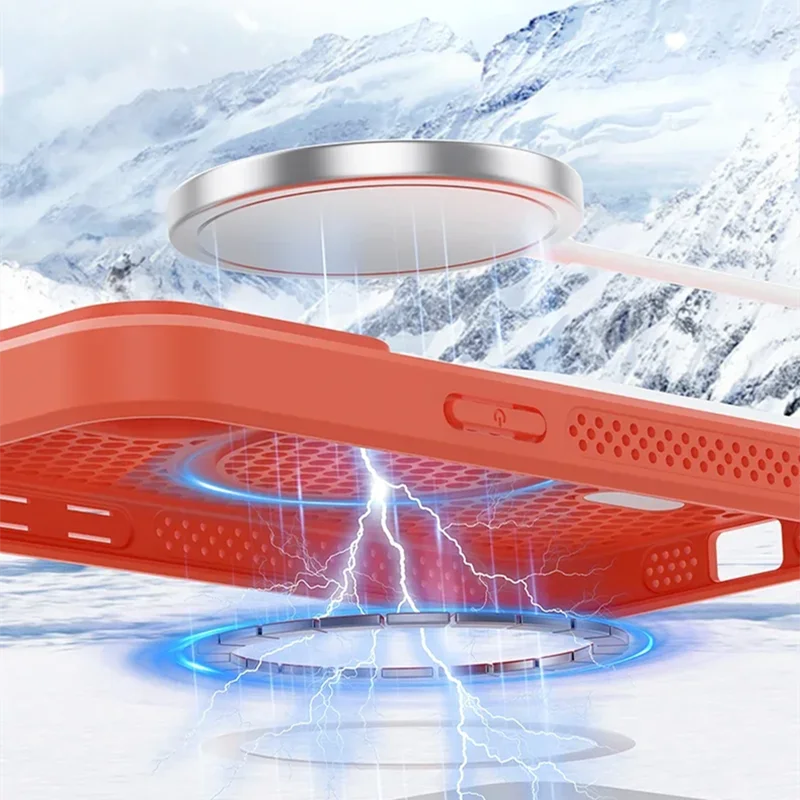 Cooling Phone Case For iPhone 11-17 Hard Back Magnetic For Magsafe