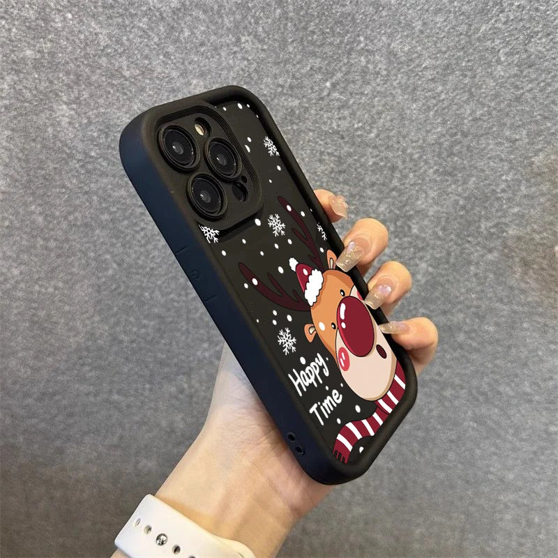 Christmas Deer Phone Case For iPhone 7-17 Soft Cover