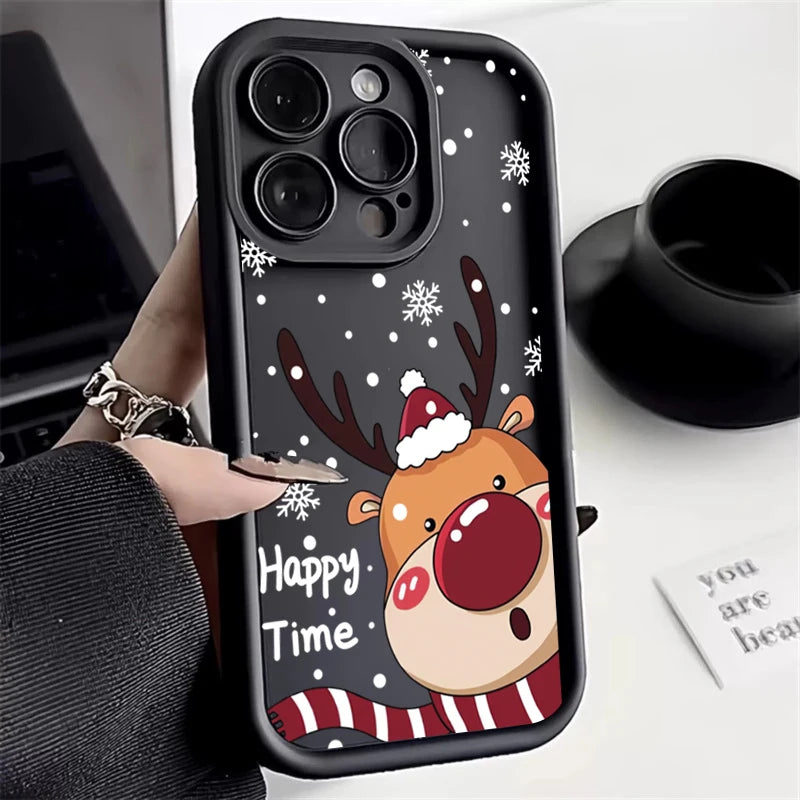 Christmas Deer Phone Case For iPhone 7-17 Soft Cover