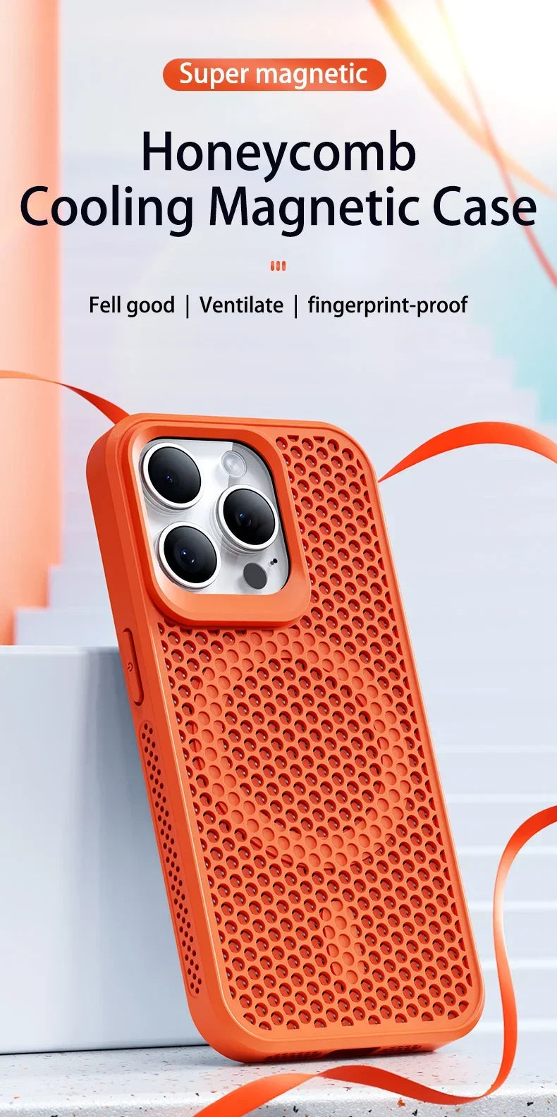 Cooling Phone Case For iPhone 11-17 Hard Back Magnetic For Magsafe