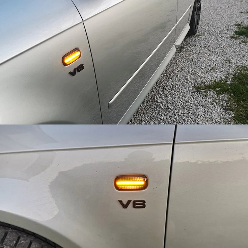 Audi LED Side Marker / Wing Repeater Lights (Smoked Lens, Amber)