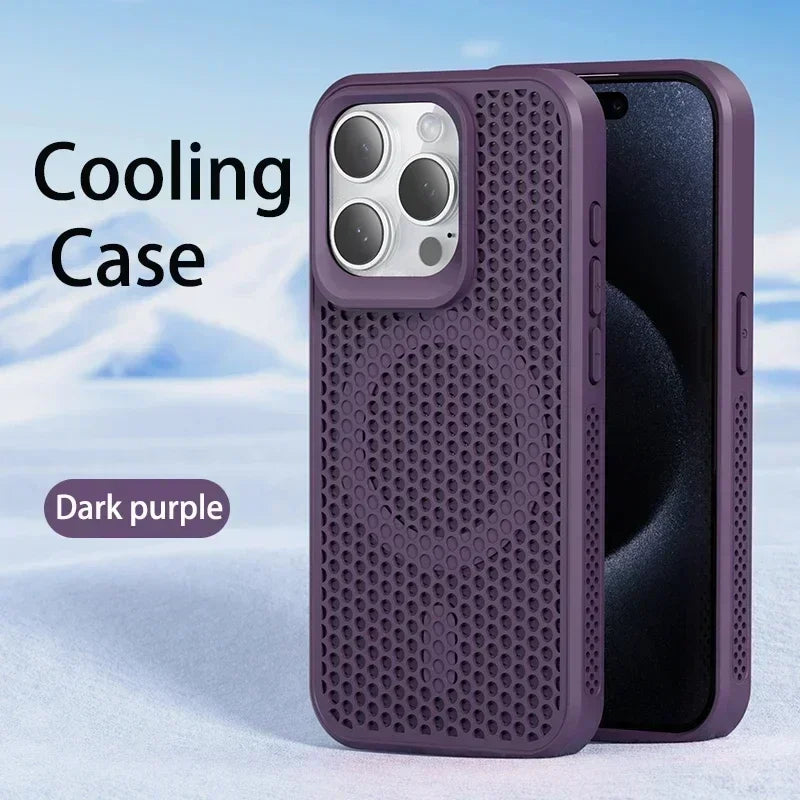 Cooling Phone Case For iPhone 11-17 Hard Back Magnetic For Magsafe