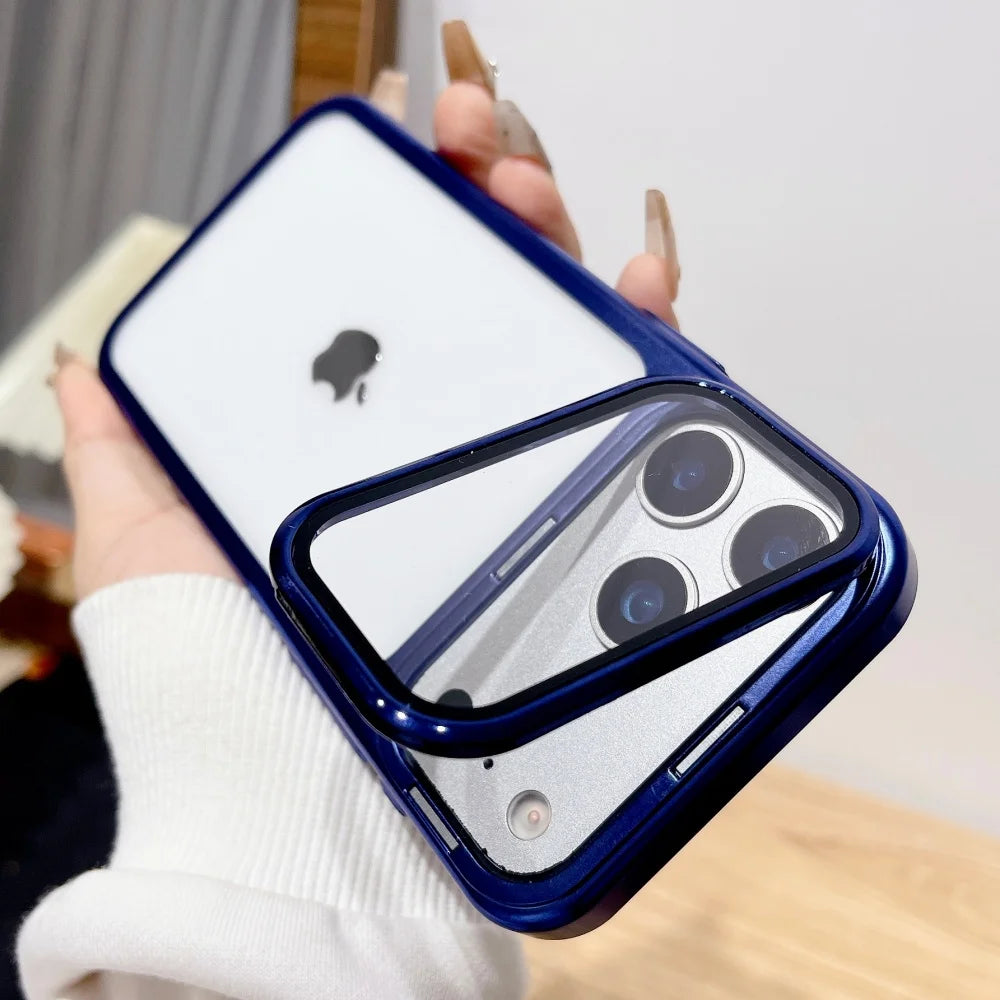 Folding Magnetic Shockproof Glass iPhone Case For iPhone 17 / 17 Pro / 17 Pro Max