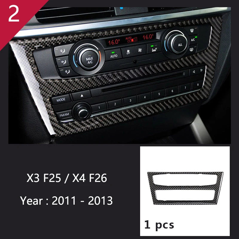 Carbon Fibre Interior Trim Sticker Set (Gearshift / AC / CD / Door Trim) – BMW X3 F25 / X4 F26