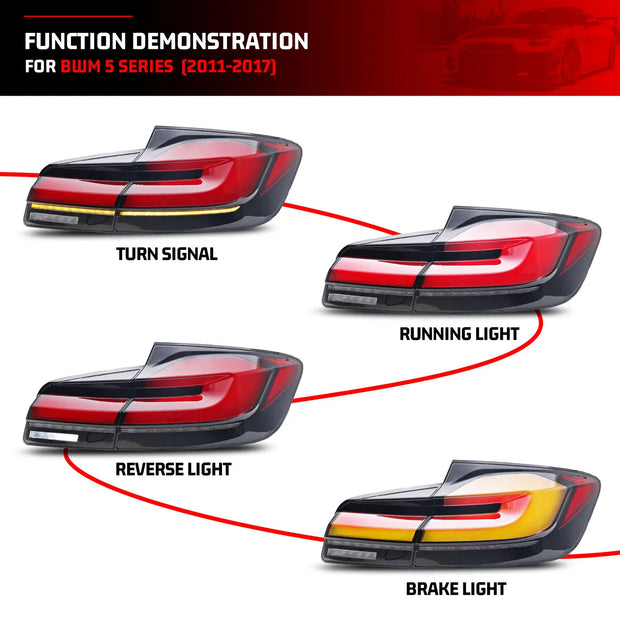 BMW LED Tail Light Upgrade (Dynamic/Sequential Indicators) — 5 Series F10 / M5 (2011–2016)