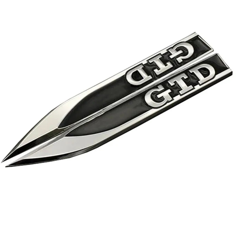 2pcs 3D Metal GTD Fender Badge Decal – Volkswagen Golf Mk4/Mk5/Mk6/Mk7 (Pair)