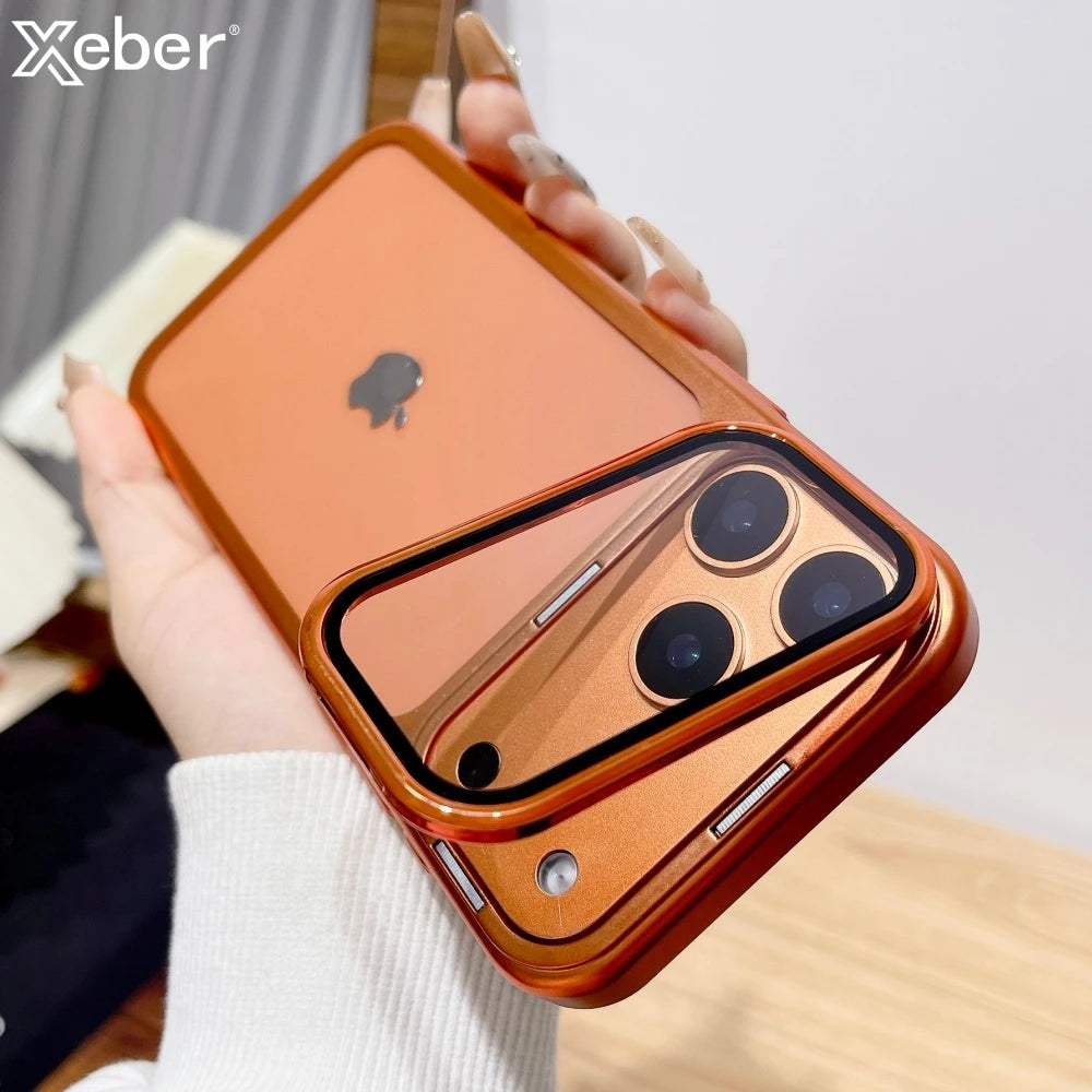 Folding Magnetic Shockproof Glass iPhone Case For iPhone 17 / 17 Pro / 17 Pro Max