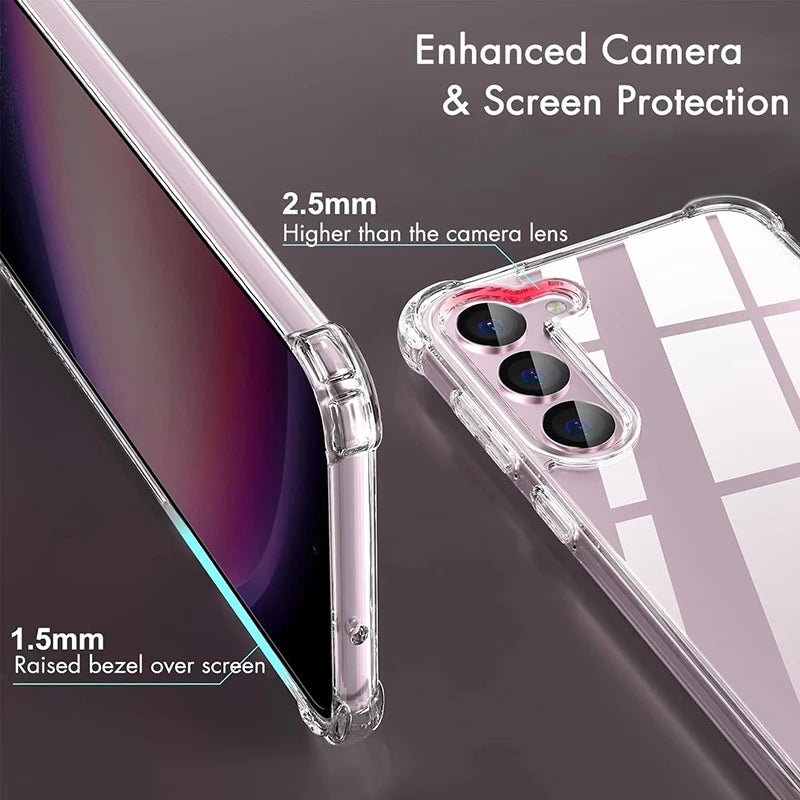 Clear Shockproof Case For Samsung Galaxy S21-S25 A33-A56