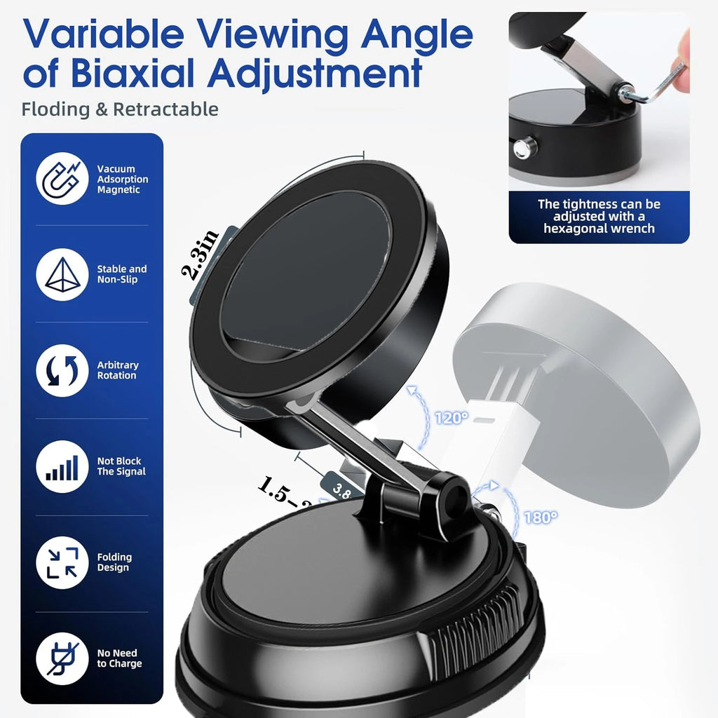 Magnetic Car Phone Holder with 360° Rotation & Foldable Design