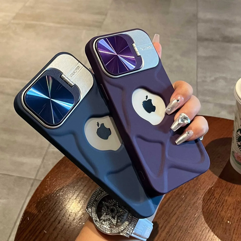 Logo Hole Magsafe Silicone Case for iPhone 11-17 With Stand