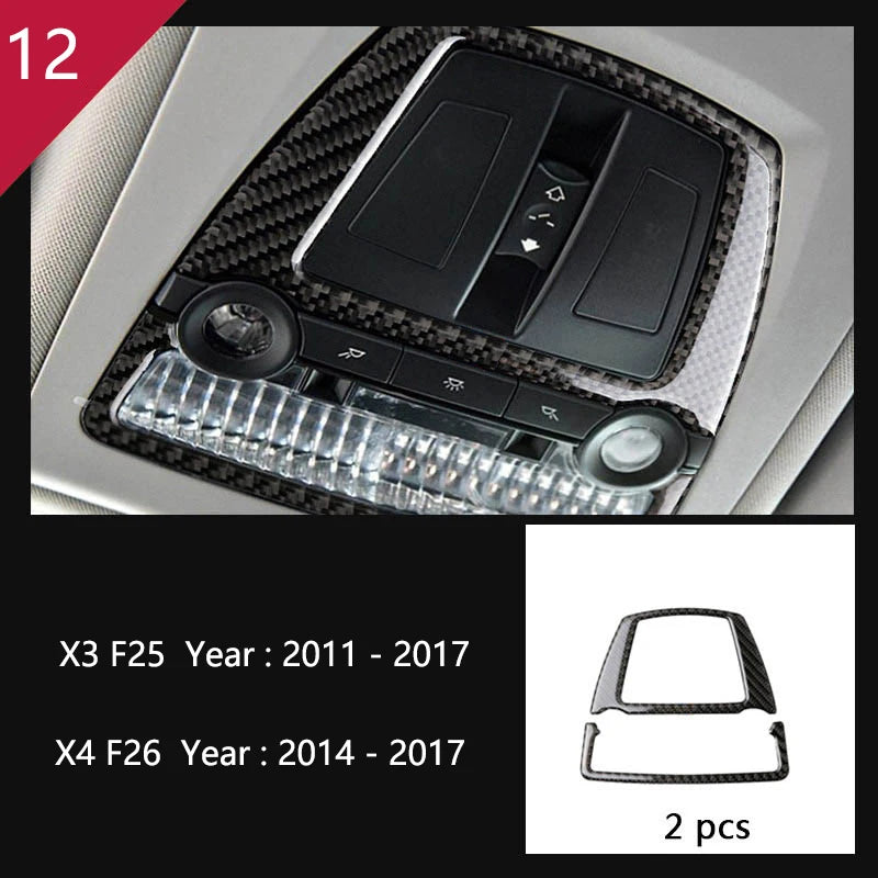 Carbon Fibre Interior Trim Sticker Set (Gearshift / AC / CD / Door Trim) – BMW X3 F25 / X4 F26