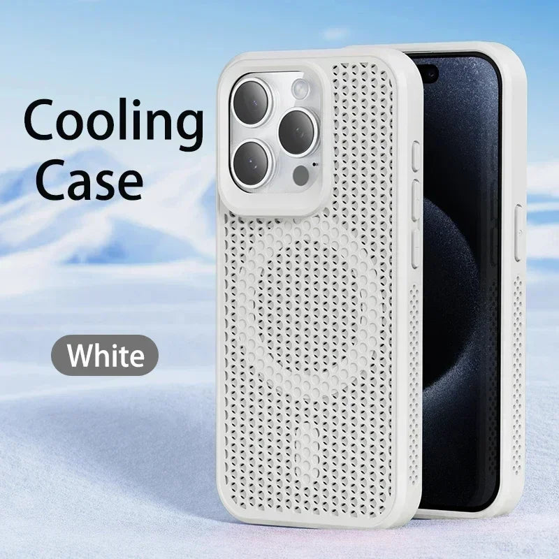 Cooling Phone Case For iPhone 11-17 Hard Back Magnetic For Magsafe