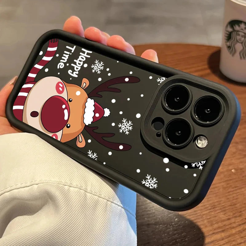 Christmas Deer Phone Case For iPhone 7-17 Soft Cover