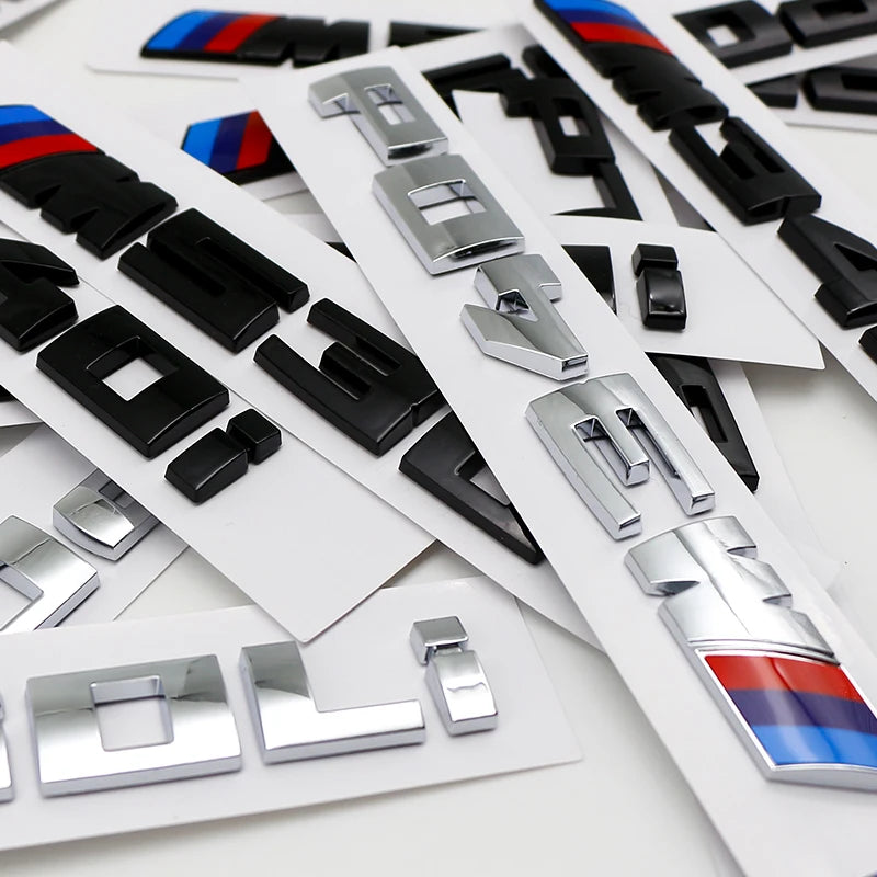 BMW M-Performance Style Rear Boot Badge Letters (Adhesive Emblem)