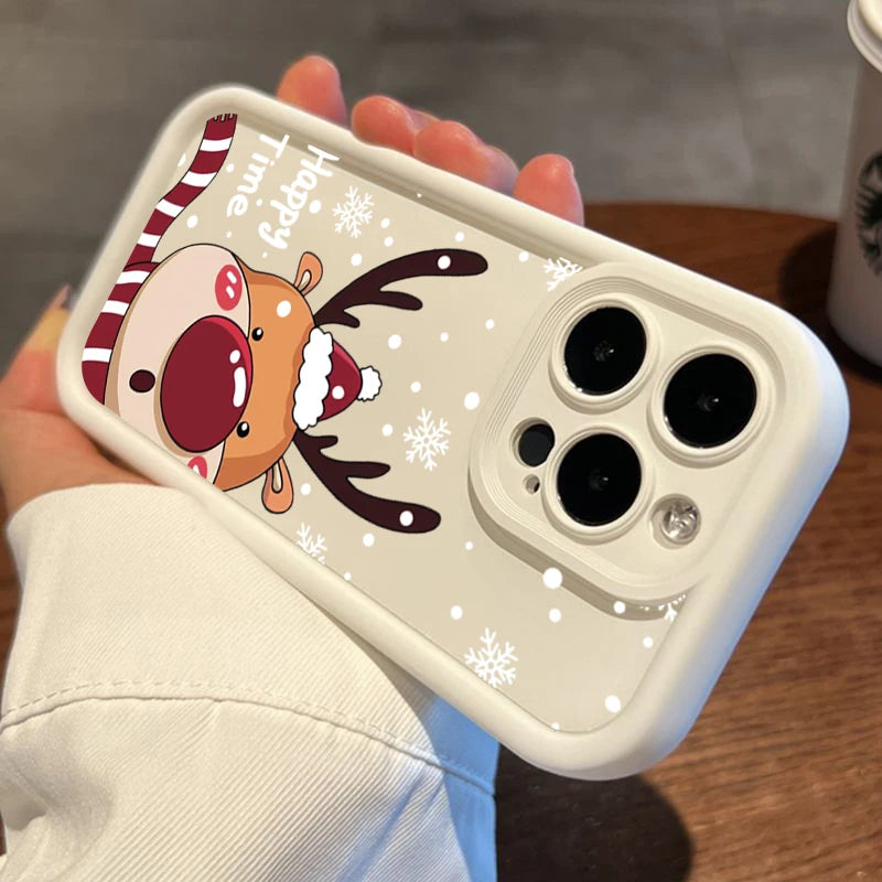 Christmas Deer Phone Case For iPhone 7-17 Soft Cover