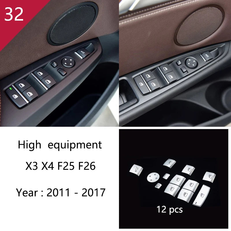 Carbon Fibre Interior Trim Sticker Set (Gearshift / AC / CD / Door Trim) – BMW X3 F25 / X4 F26