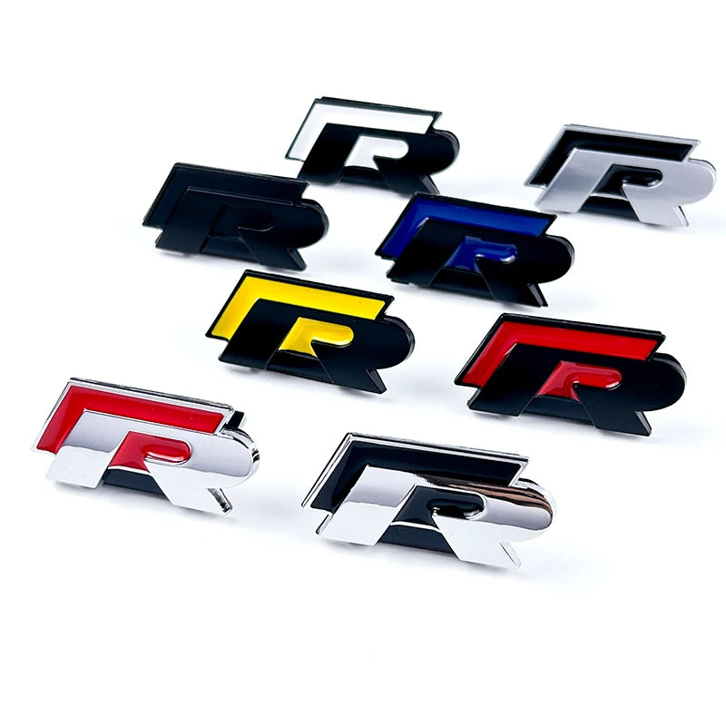 3D Metal R Badge Car Grille Emblem Sticker – Volkswagen