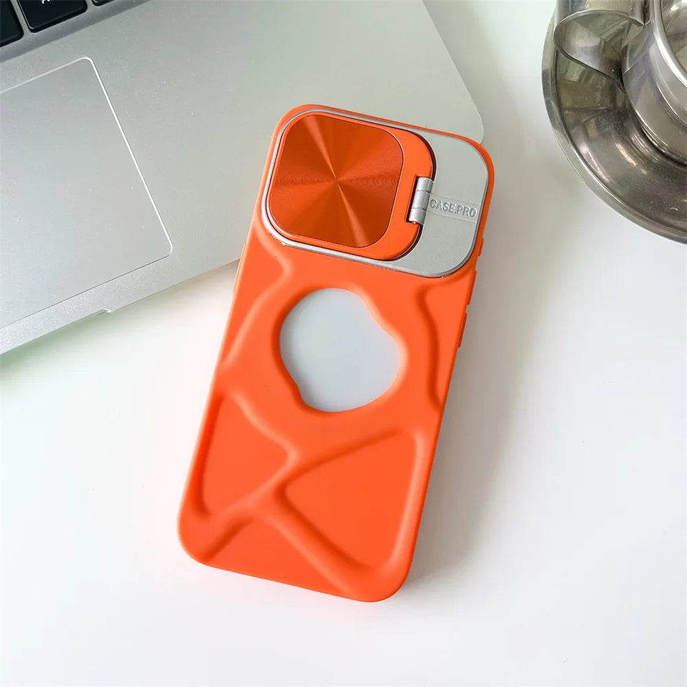 Logo Hole Magsafe Silicone Case for iPhone 11-17 With Stand