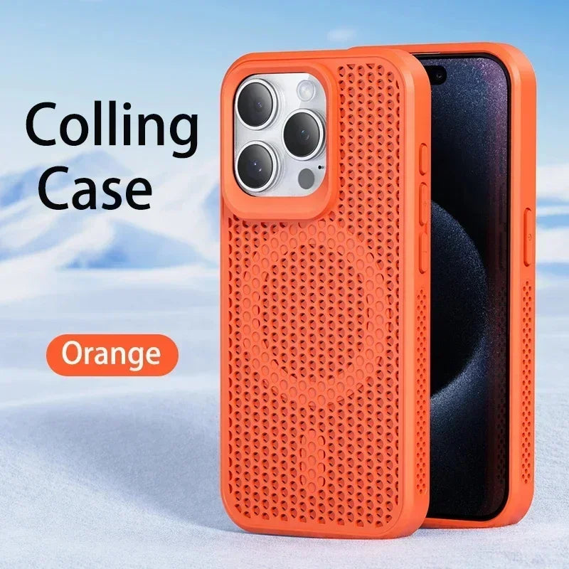 Cooling Phone Case For iPhone 11-17 Hard Back Magnetic For Magsafe