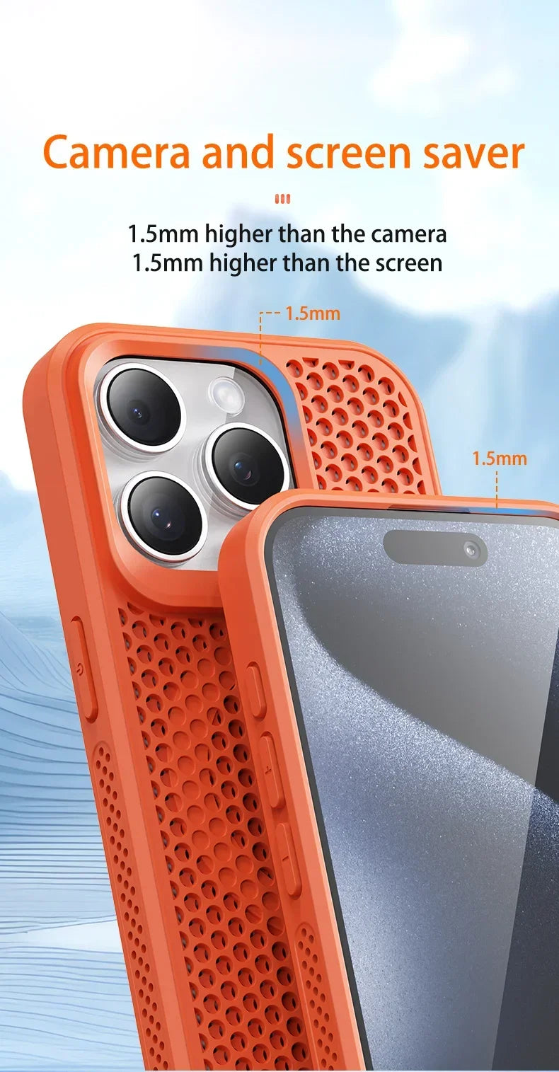 Cooling Phone Case For iPhone 11-17 Hard Back Magnetic For Magsafe