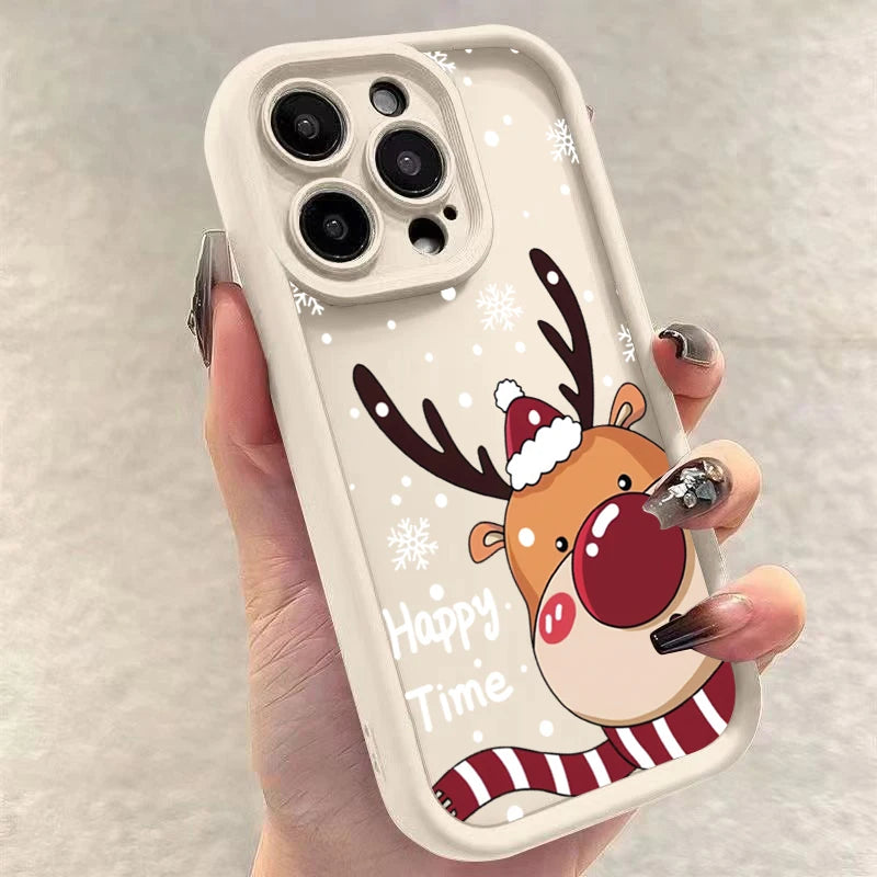 Christmas Deer Phone Case For iPhone 7-17 Soft Cover