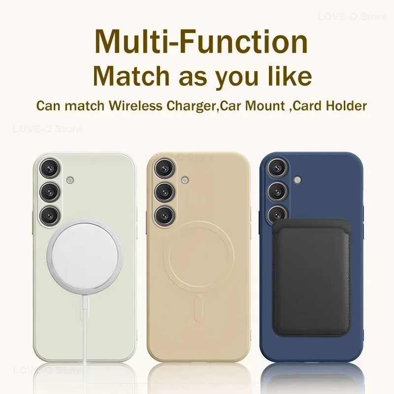 Magsafe Magnetic Case For Samsung Galaxy S23-S25 Soft Silicone Case