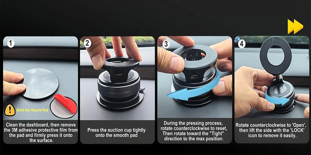 Magnetic Car Phone Holder with 360° Rotation & Foldable Design
