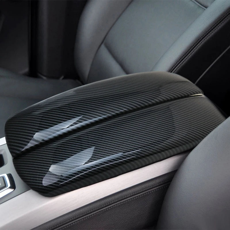 ABS Carbon Fiber-Style Center Console Armrest Lid Cover Trim – BMW X5/X6/X7