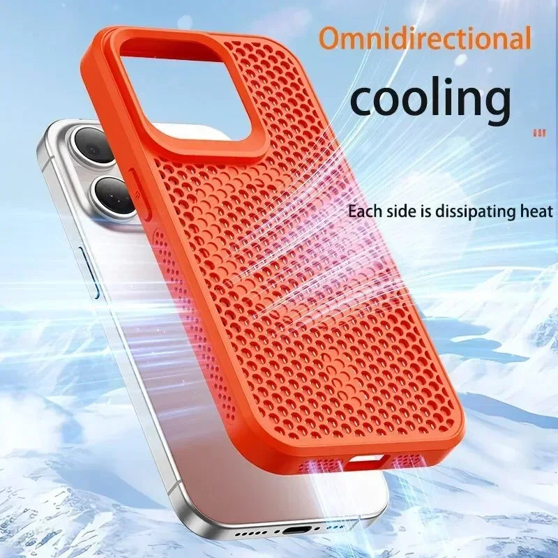 Cooling Phone Case For iPhone 11-17 Hard Back Magnetic For Magsafe