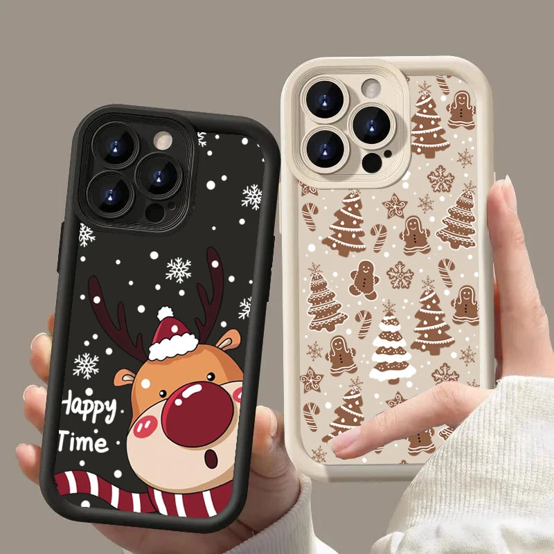 Christmas Deer Phone Case For iPhone 7-17 Soft Cover