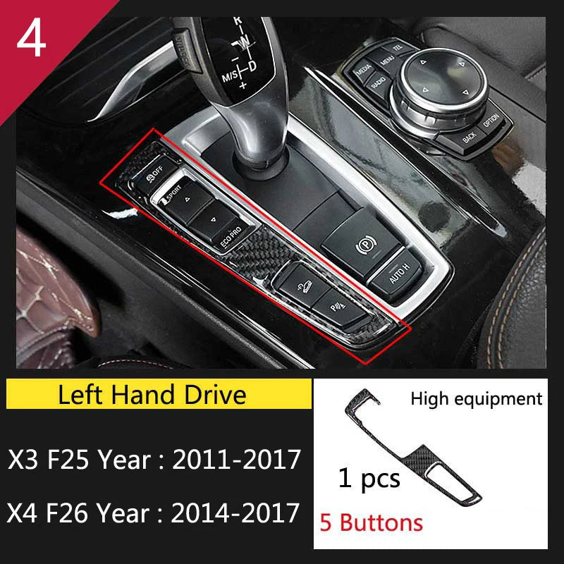 Carbon Fibre Interior Trim Sticker Set (Gearshift / AC / CD / Door Trim) – BMW X3 F25 / X4 F26