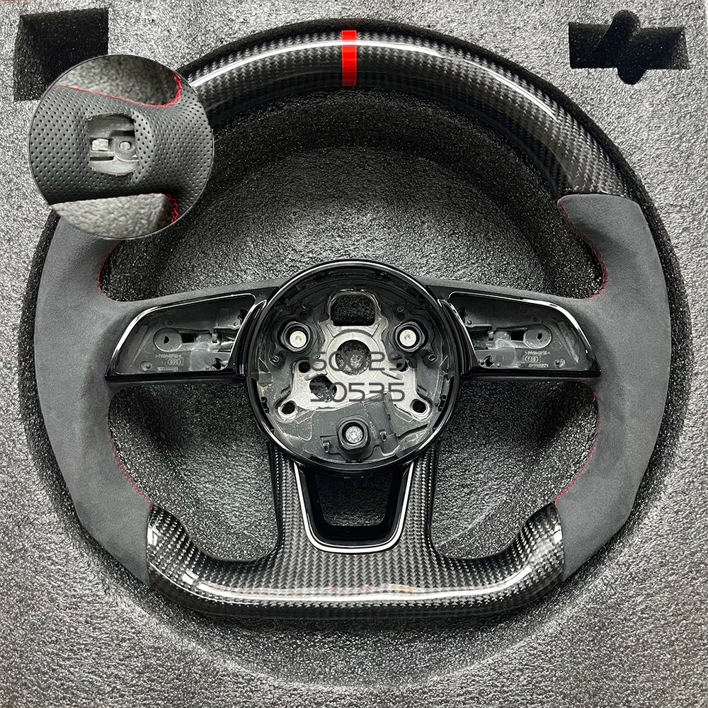 Real Carbon Fibre Steering Wheel – Customisable (Audi Fitment)