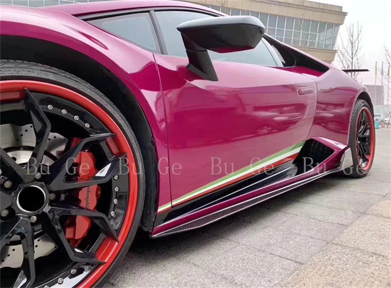 Lamborghini Huracán LP610 V-Style Carbon Fiber Side Skirts (Extended Body Kit)