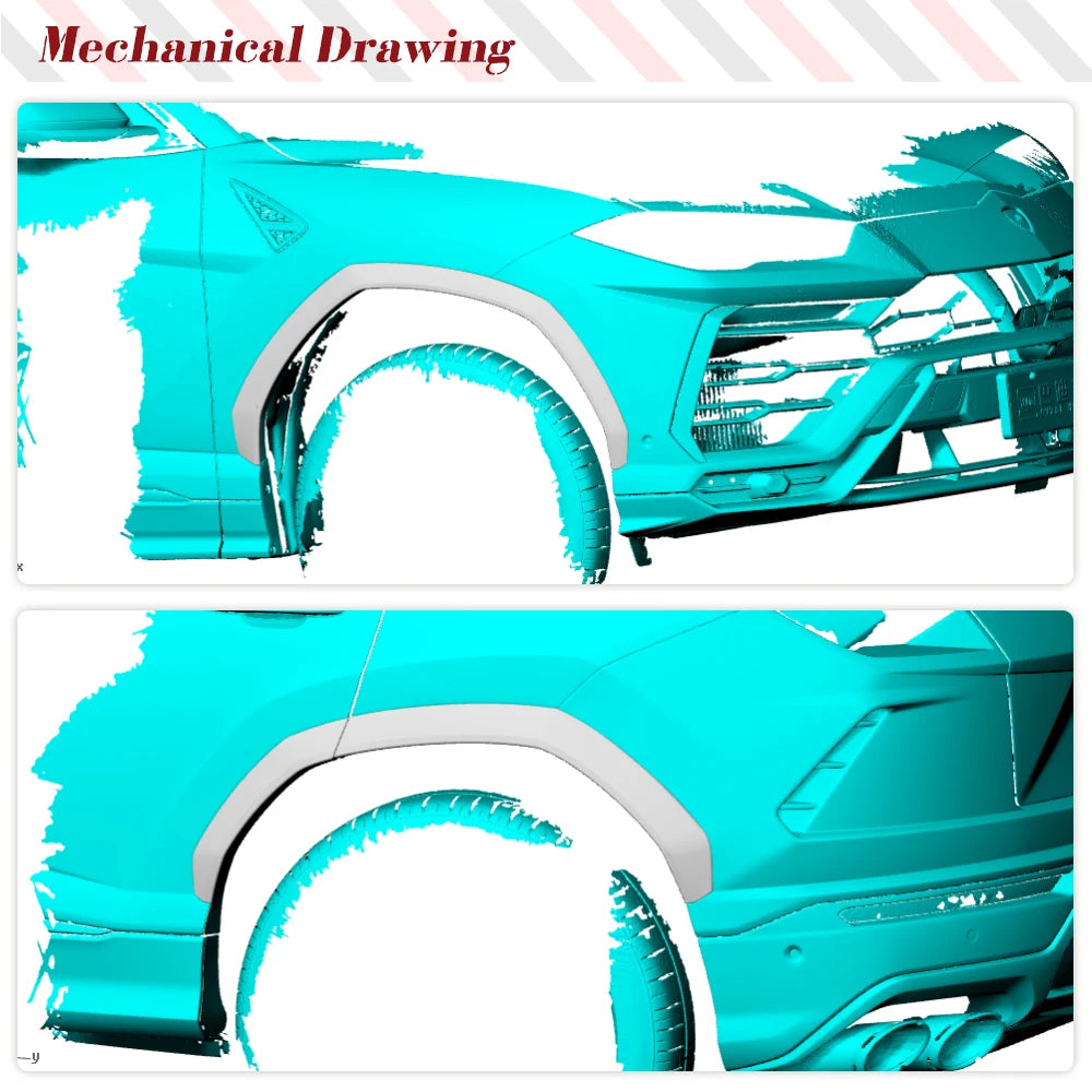 Lamborghini Urus (2018–2021) Real Carbon Fiber Wheel Eyebrow Arch Fender Flares (Set)