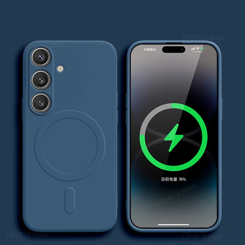 Magsafe Magnetic Case For Samsung Galaxy S23-S25 Soft Silicone Case