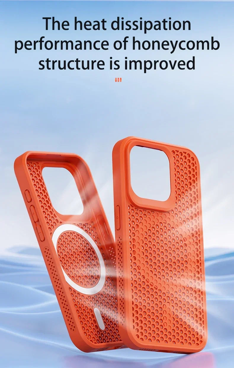 Cooling Phone Case For iPhone 11-17 Hard Back Magnetic For Magsafe