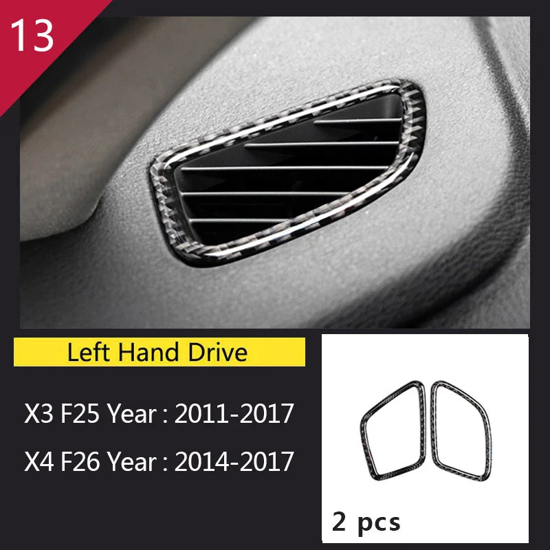 Carbon Fibre Interior Trim Sticker Set (Gearshift / AC / CD / Door Trim) – BMW X3 F25 / X4 F26