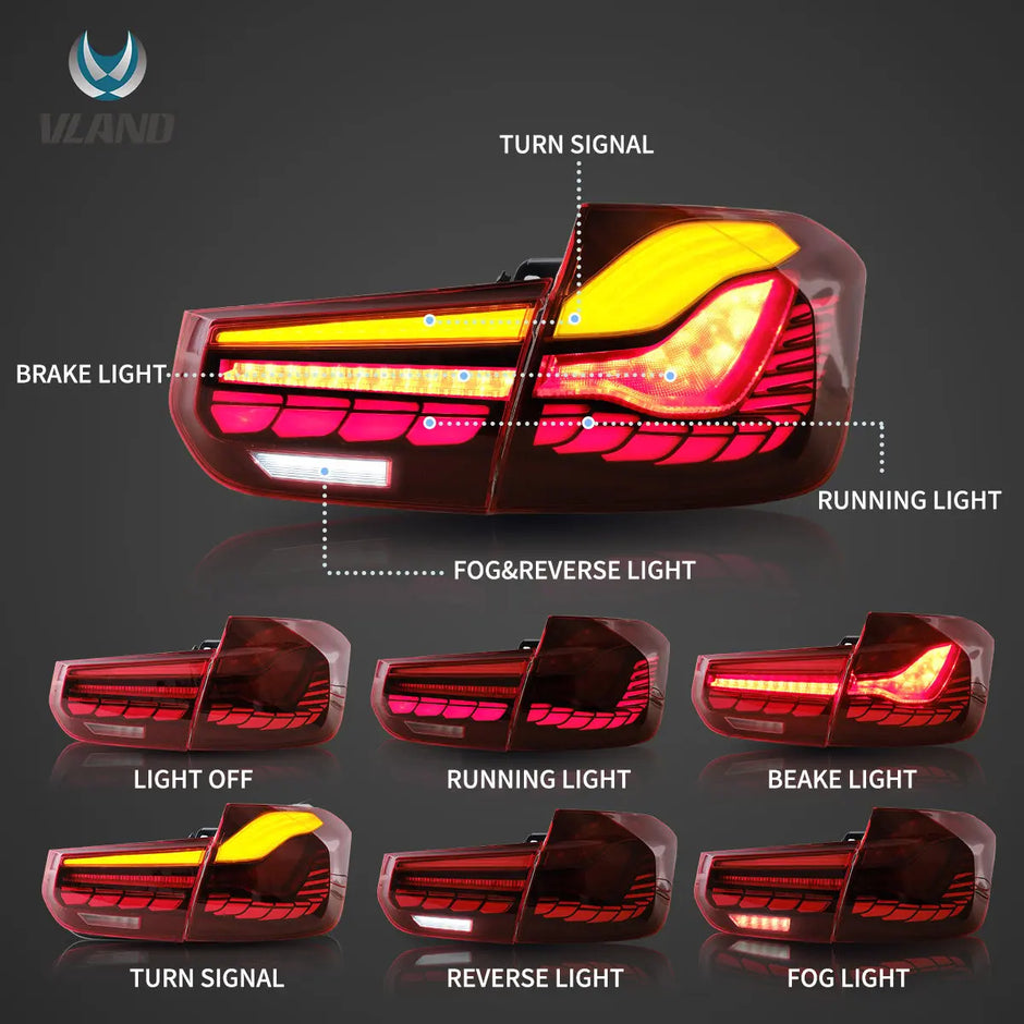 GTS-Style LED Tail Lights for BMW 3 Series F30 / F80 (2012–2019)