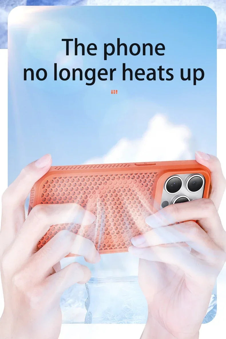 Cooling Phone Case For iPhone 11-17 Hard Back Magnetic For Magsafe