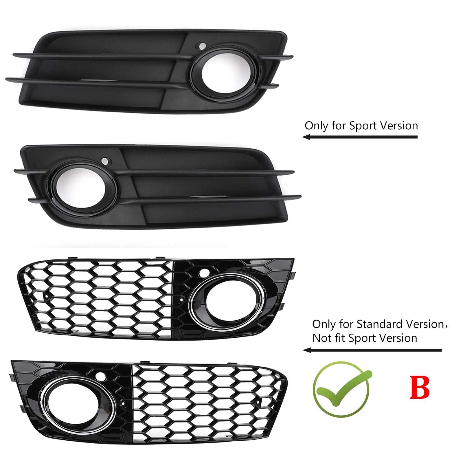 Audi A4 B8 Honeycomb Fog Light / Open Vent Grilles