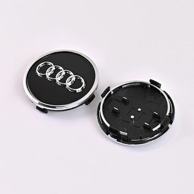 Audi Wheel Centre Caps (4pcs) – Multiple Sizes (60/61/68/69/77mm)